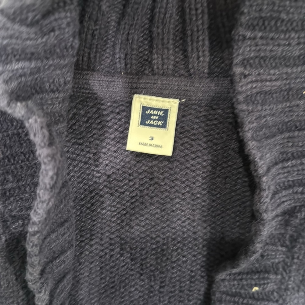 Janie and Jack Charcoal Knit Cardigan - Picture 2 of 4
